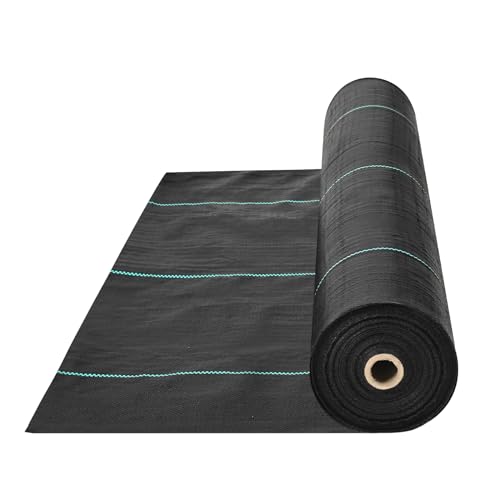 Vevor Telo Pacciamante Anti Erbacce 1X50 M Geotessile Tessuto Anti-Ricrescita Delle Erbacce Sotto Ghiaia 100 G/M², Telo Pp Permeabile Resistente Agli