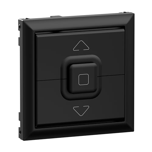 Legrand, Seano 765329 - Interruttore E Pulsante Per Tapparelle Con 3 Tasti, Coperchio Interruttore, Piastra A Bilanciere, Colore: Nero Laccato