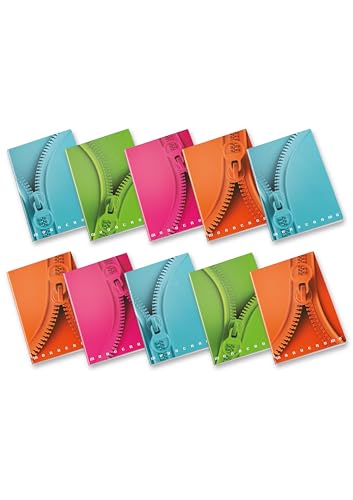 Pigna, Maxi Quaderno Monocromo Zip,A4, Carta Interna 100 G/M², Pagine 72 + Risguardo, Interno 0C,Righe Ocn Margine, Soggetti Assortiti, Confezione Da