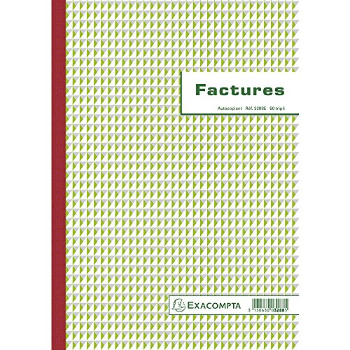 Exacompta 3288E Manifold Factures Avec Mention Tva 29,7X21Cm 50 Feuillets Tripli Autocopiants