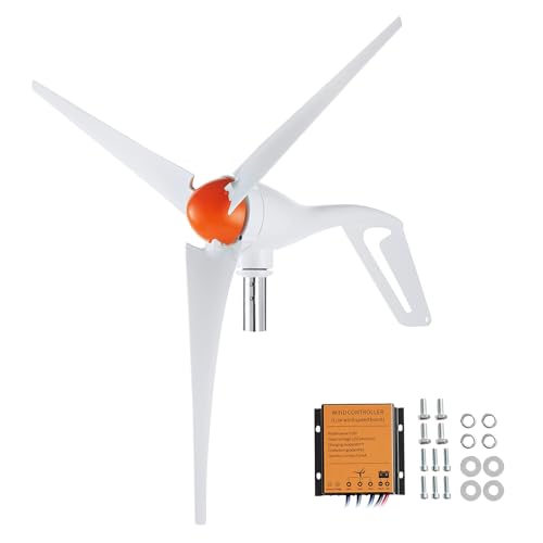 Vevor Generatore Eolico Da 500 W Kit Turbina Eolica Da 12 V Generatore Eolico A 3 Pale Con Anemometro, Controllo Mppt E Direzione Sopravvento Regolabi
