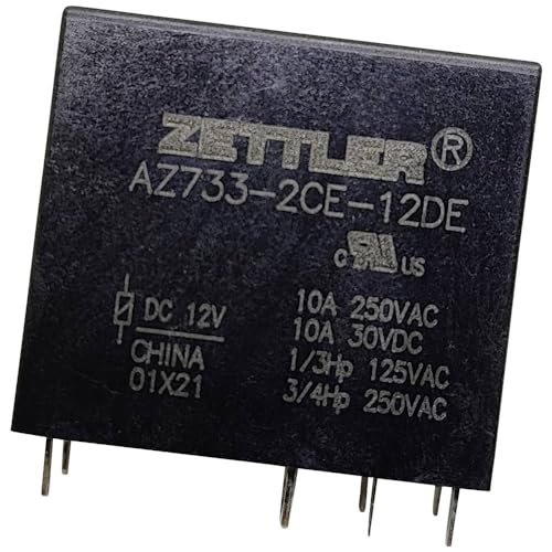 Zettler Electronics Az733-2Ce-12De - Relè Principale 12 V/Dc 12 A, 2 Commutatori, 1 Pezzo.