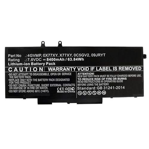 Coreparts Laptop Battery, 61Wh Li-Ion 7.6V 8000Mah, C5Gv2 For, C5Gv2 (7.6V 8000Mah, C5Gv2 For Latitude 14 5400, 14 5500, N001L5400-D1306Cn)