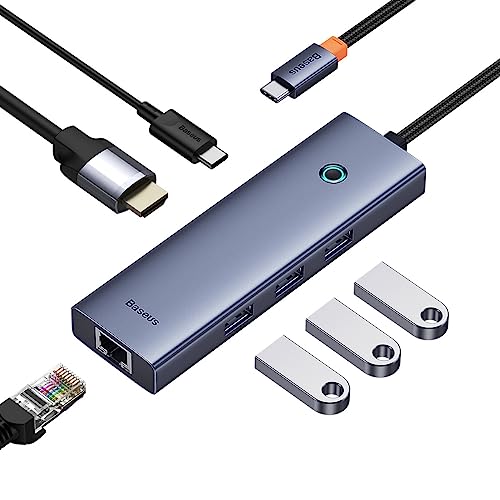 Baseus Hub 6W1 Ultrajoy 6-Port (Usb-C To 1Xhdmi4K@30Hz + 3Xusb 3.0 + 1Xpd +Rj45)