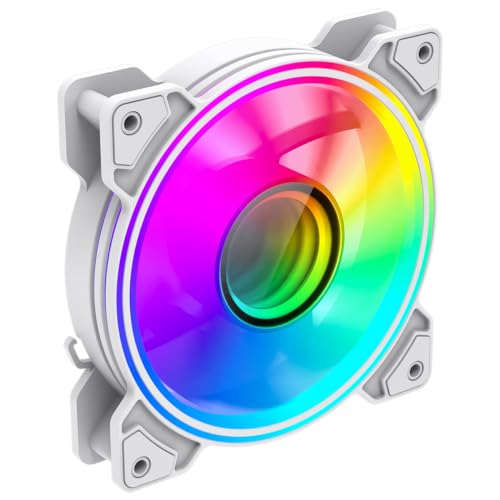 Gamemax Ventola Per Pc Rgb Indirizzabile Infinito Da 120 Mm, Bianco, Effetto Luce Argb A Specchio Infinito 5 V 3 Pin, Sincronizzazione Aura 1200 Giri/