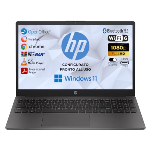 Hp 250 G10 Notebook – 15.6" Fhd, Intel I3-N305, 32Gb Ram Ddr4, Ssd 1Tb, Windows 11 Pro, Software Preinstallati, Hdmi, Usb-C, Wi-Fi, Portatile Pronto A