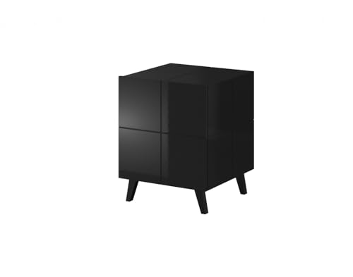 Cama Bedside Table Reja Black Gloss/Black Gloss