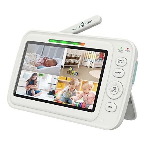 Heart Of Tafiti Monitor Parent Unit Per Serie Aqua, Riduzione Cem, Risoluzione Hd 720P, Visione Notturna A Infrarossi, Ninna Nanne Incorporate.