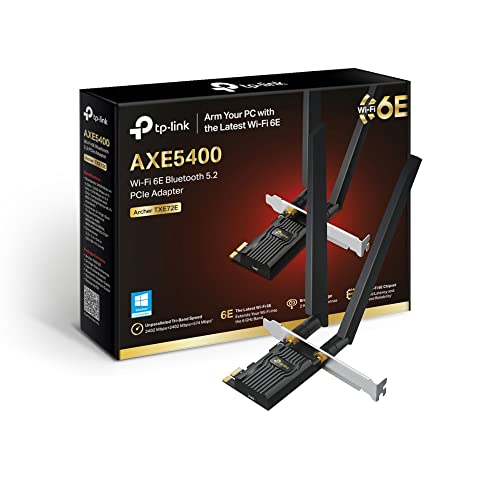 Tp-Link Ax5400 - Adattatore Tri-Band Wi-Fi 6E Bluetooth 5.3 Pcie Con Due Antenne, Scheda Wi-Fi, Latenza Ultra Bassa, Ideale Per Ar/Vr, Streaming 8K, C