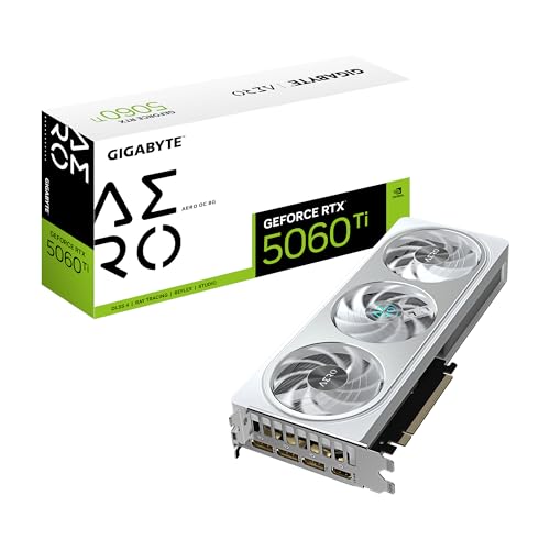 Gigabyte Geforce Rtx 5060 Ti Aero Oc 8G Scheda Grafica – 8 Gb Gddr7, 128 Bit, Pci-E 5.0, 2647 Mhz Frequenza Del Core, 3 X Displayport, 1 X Hdmi, Gv-N5