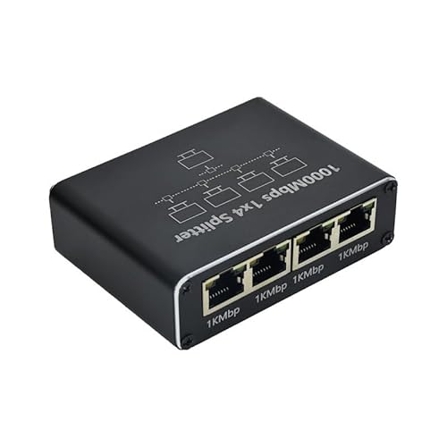Splitter Lan 1 A 4 Ethernet Splitter 1000 Mbps Lan Switch 4 Porte Con Cavo Di Alimentazione Di Tipo C, Switch Ethernet Rj45 Per Computer, Switch, Rout