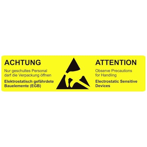 Bjz Logo Adesivo Esd 1000 Pz. Giallo (L X L) 105 Mm X 26 Mm Autoadesivo