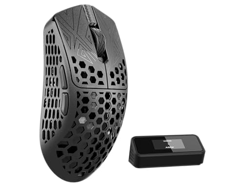 Akitsu - Mouse Da Gioco Composito In Fibra Di Carbonio 8K, Ultra Leggero, 38 G, Wireless, 26K Dpi, Rgb, Ricarica Rapida Usb-C, Durata Della Batteria 6