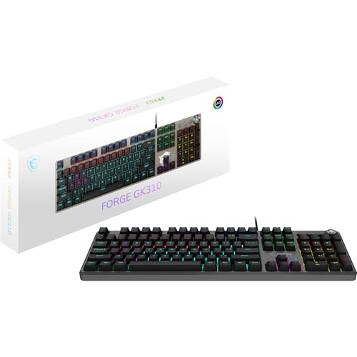 Msi Forge Gk310 Red Uk Tastiera Gaming Usb Qwerty Inglese Britannico Nero (Kyb Forge Gk310 Red Uk) - Versione Uk