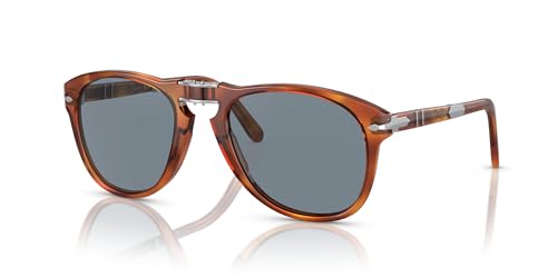 Persol Steve Mcqueen Limited Edition Po 0714Sm Terra Di Siena/Light Blue Folding 54/21/140 Occhiali Da Sole Unisex, Terra Di Siena/Light Blue