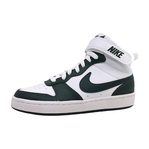 Nike Court Borough Mid 2 (Gs), Scarpe Da Ginnastica Unisex-Bambini E Ragazzi, White Vintage Green, 38 Eu
