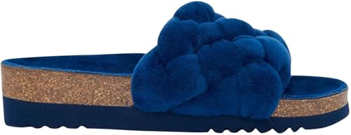 Scholl, Pantofola Donna Rory Soft In Microfibra Con Plantare Bioprint, Blu (39 Eu)
