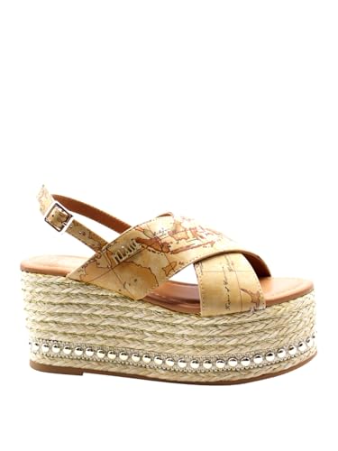 Alviero Martini 1A Classe Sandali Con Zeppa Donna - Bianco Modello 1120 1120 Ecopelle 39