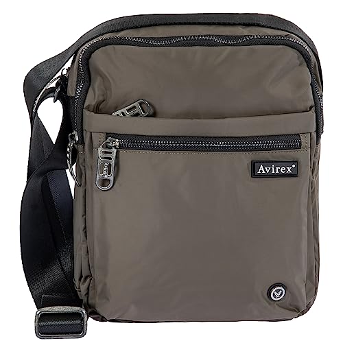 Avirex Borsello Uomo Con Tracolla Regolabile, In Poliestere Lavabile, Borsa A Tracolla Uomo Con Tasche A Zip, Collezione Bomber Bmb04 (Green)