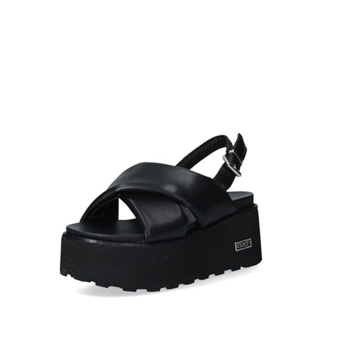 Cult Sandalo Donna Pelle Nancy 4264 Sandal W Leather Black Clw426400 Scarpe Con Platform (Black, Sistema Taglie Calzature Eu, Adulto, Donna, Numero, M