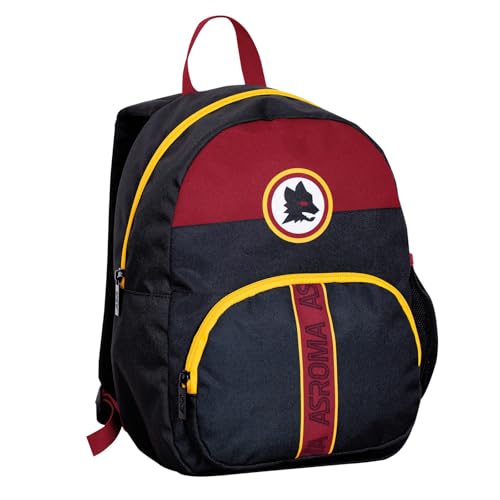 Seven Zaino Small As Roma, Giallo Rosso, Zaino Mono Scomparto Con Tasca Per Borraccia E Tasca Frontale, Capienza 14 Litri, Per Bambino, Asilo