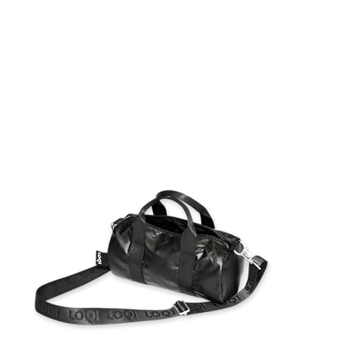 Loqi Metallic Black Small Weekender, Nero