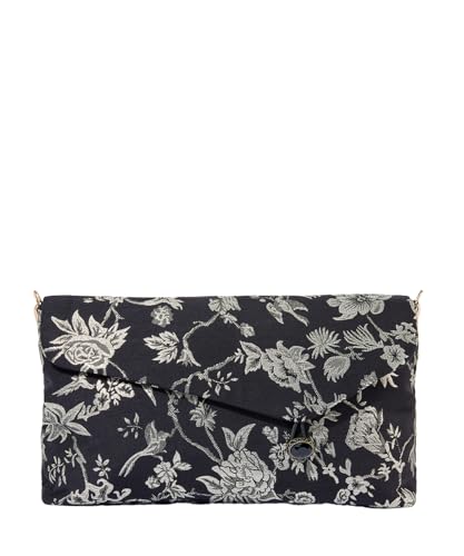 Joe Browns Floral Jacquard Clutch Bag, Pochette Donna, Oro/Nero, Taglia Unica