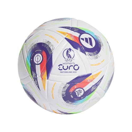 Adidas Unisex - Adulto Womens Euros 2025 Football, White/Pantone/Pantone/Lucid Lemon, 5