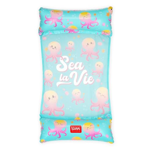 Legami - Amaca Gonfiabile, Amaca Galleggiante Per Piscina, Sdraio Gonfiabile Supporta Fino A 80 Kg, Materassino Amaca Mare, 74 X 135 Cm