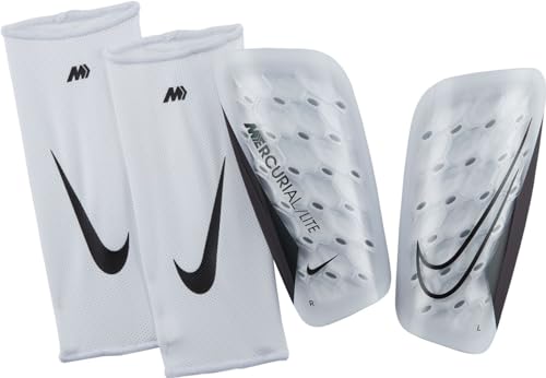 Nike Unisex Shinguard Mercurial Lite, Bianco/Nero, Dn3611-100, L
