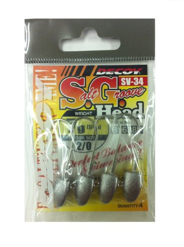 Decoy Sv-34 Jig Head Salt Groove S.G Head Saltwater Size 2/0 , 7 Grams (6387)