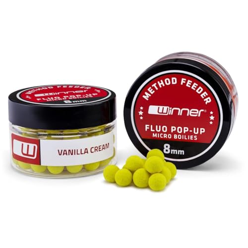 Tandem Baits Method Feeder Fluo Pop-Up Micro Boilies Esche Per Carpe Esche Per Per La Pesca Della Carpa Accessori Per Carpe Crema Alla Vaniglia 8Mm 20