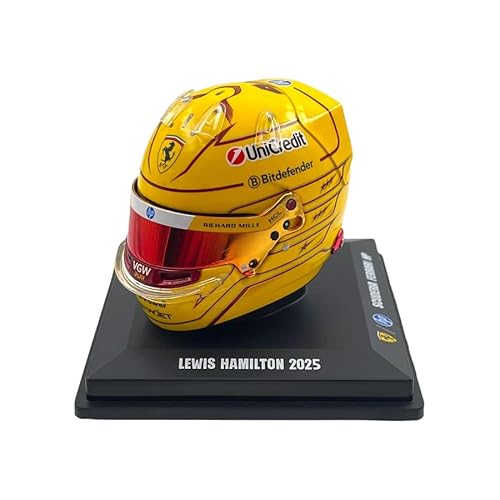 Spark Model Casco Scuderia F1 Team Ufficiale Looksmart Lewis Hamilton 2025 Special Edition Fiorano Test 1/5 Scala Mini Casco Giallo
