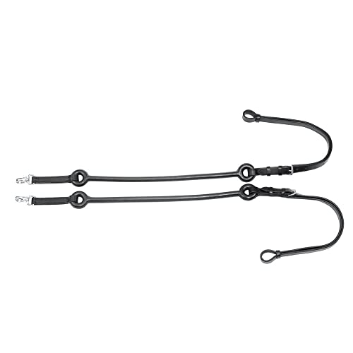 Umbria Equitazione Redini Elastiche In Cuoio Full, Nero
