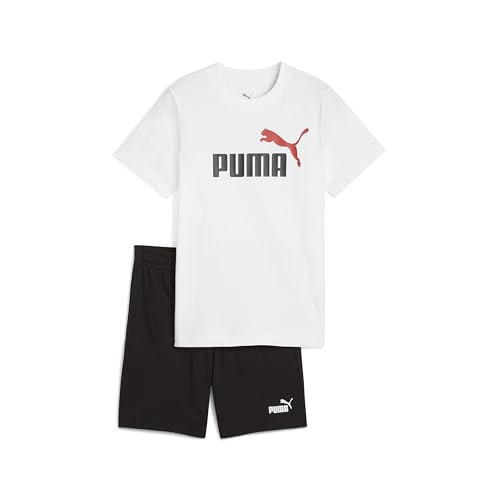 Puma Ess 2 Color No. 1 Logo Tee And Shorts Set B, Abiti Lavorati A Maglia Bambino, Puma White,