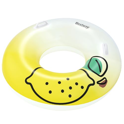 Bestway - Ciambella Limone - Fresh Squeezed - 36448 - Giallo - Vinile - 99 Cm - 100 Kg Max - Bambino - Adulto - Gioco All'Aperto - Piscina - Mare - Sp