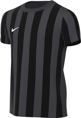 Nike Striped Division Iv Jersey Maglia A Maniche Corte Da Bambino, Unisex - Bambini, Cw3819-060, Antracite/Nero/Bianco, 8-10 Anni