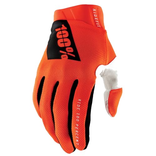 100% Ridefit Guanti Da Bicicletta (Orange/White,L)