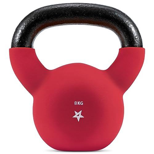 Yes4All E5Ua Kettlebell Rivestite In Neoprene, Kettlebell Per Allenamento Della Forza - 8Kg Rosso