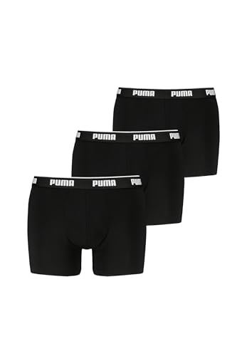 Puma Boxer Da Uomo Everyday Biancheria Intima, Confezione Da 3, Nero , L