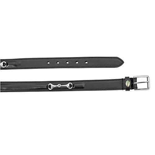 Equestro Cintura In Pelle Con Morso Cromato 75 Cm, Nero