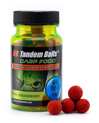Tandem Baits Boilie Di Pesca Esche Da Amo Galleggianti Pop Up Zig Rig Chod Rig Carp Food Perfection Mini Pop-Up 12 Mm 30 G Fragola Perfetta
