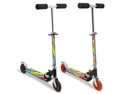 Teorema - Monopattino Pieghevole A 2 Ruote In Alluminio, Portata Max 50Kg, Ruote In Pvc 120Mm, Altezza Regolabile Fino A 78Cm, Pedana Antiscivolo, Fre