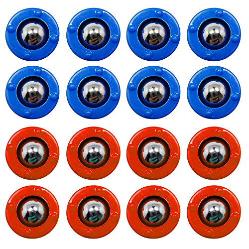 Cosddi Shuffleboard And Curling Mini Rollers Replacement Set Of 16 Rollers (8 Red&8 Blue)