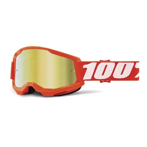 100% 461343, Maschera Strata 2 Neon Orange-Lente A Specchio Oro Unisex Adulto, Arancione, Taglia Unica