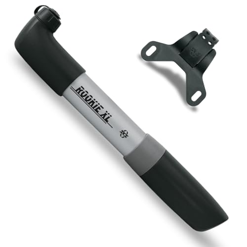 Sks Germany Rookie Xl Silver Pompa Per Bici Con Forte Potenza Di Pompaggio (Accessorio Con Testa Reversibile Per Tutte Le Valvole, Robusto E Potente,