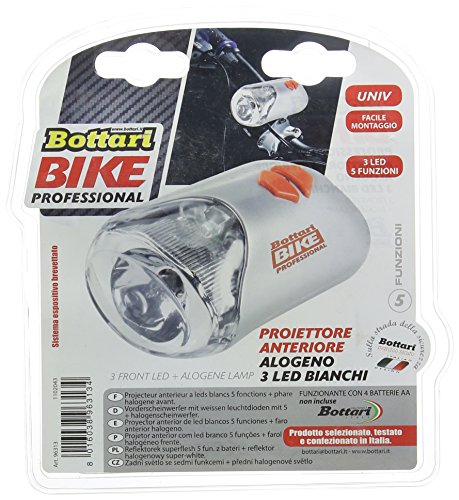 Bottari 96313, Proiettore Anteriore Alogeno Per Biciclette Unisex-Adulto, Grigio