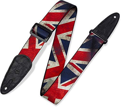 Levy'S, Mdp-Ca Mdp-Uk Tracolla In Poliestere United Kingdom Flag 2", Larghezza: 2" (5.08 Cm), Lunghezza Regolabile Fino A 65" (165.1 Cm), Colore Unite