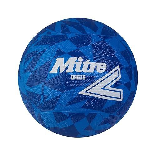 Mitre Oasis Palla Da Netball Resistente Ottima Presa Design Elegante, Blu/Bianca, 4