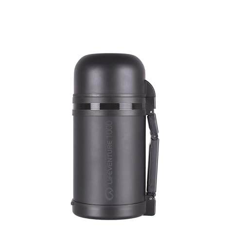 Lifeventure, Dark Grey, Tiv Widemouth Vacuum Flask, 1 Litre, Unisex